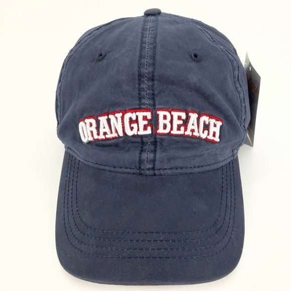 Jacobson Accessories - Navy Blue Relaxed Fit Orange Beach Souvenir Baseball Cap | Adjustable OS
